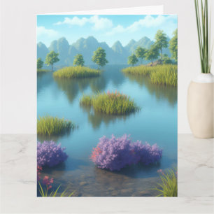 Nature river scenery art card