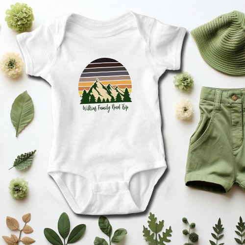 Nature Road Trip Green Forest Cute Custom Baby Bodysuit