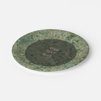 Nature Rock Photo Geology Green Texture Any Text Paper Plates by KreaturRock at Zazzle
