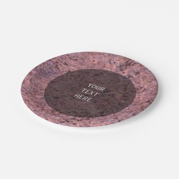 Nature Rock Photo Geology Pink Texture Any Text Paper Plates by KreaturRock at Zazzle