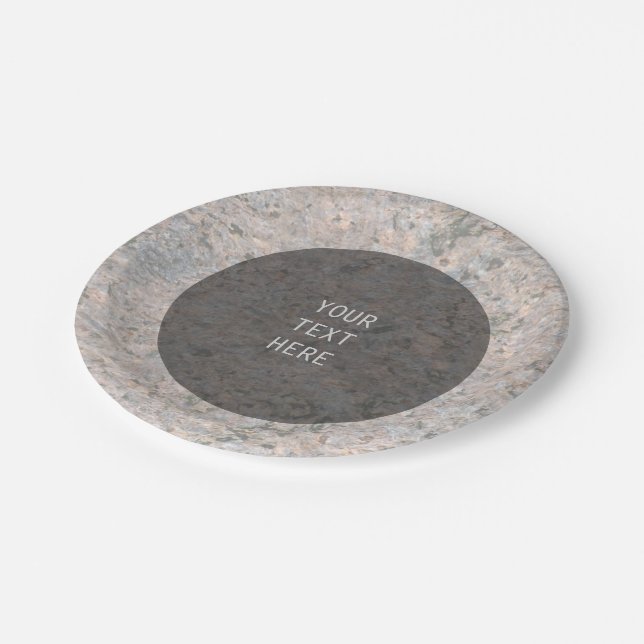 Nature Rock Photo Geology Texture any Text Paper Plates (Angled)