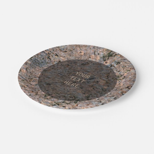 Nature Rock Photo Geology Texture any Text Paper Plates (Angled)