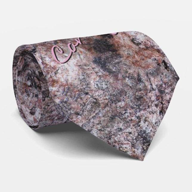 Nature Rock Texture Pink Candy Tie (Rolled)
