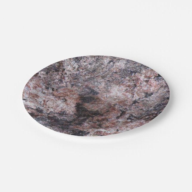 Nature Rock Texture Pinkish Paper Plates (Angled)