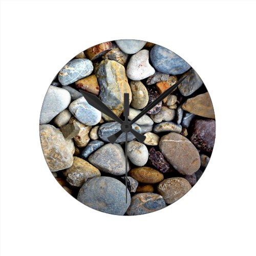 Nature rocks river bed round clock