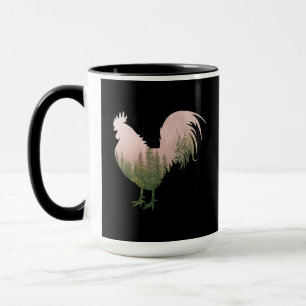 NATURE ROOSTER CHICKEN FOREST STYLE MUG