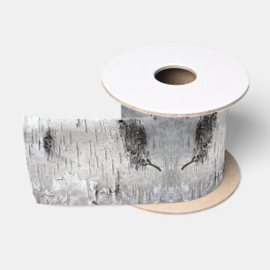 nature rustic country white birch tree bark satin ribbon