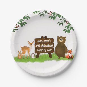 Nature Rustic Woodland Party Forest Animals  Paper Plates