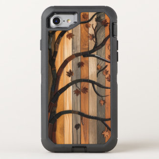  Nature’s Art: Wooden Plank Tree Mosaic Phone Case