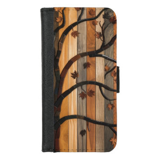  Nature’s Art: Wooden Plank Tree Mosaic Phone Case