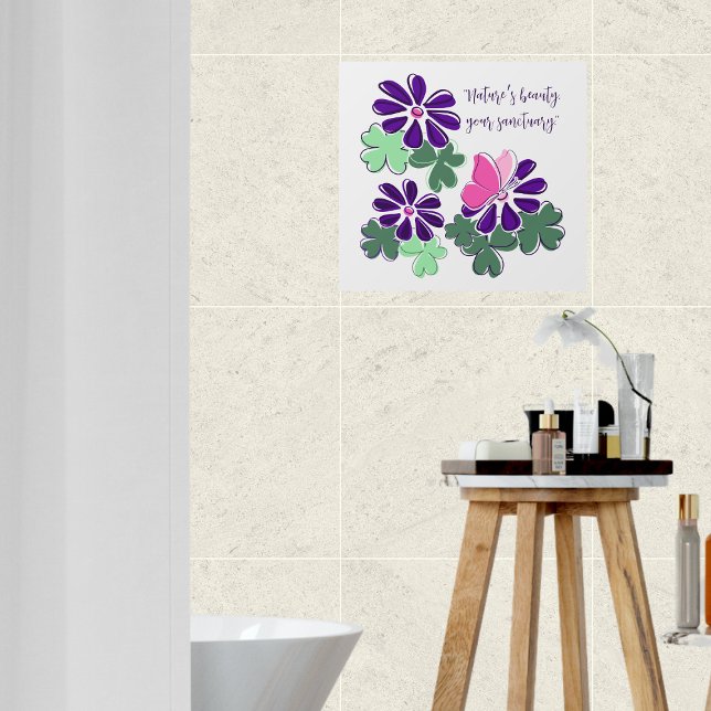 Nature’s Beauty ... - Green Purple Flowers Wall Decal (Nature’s Beauty ... - Green Purple Flowers Wall Decal)