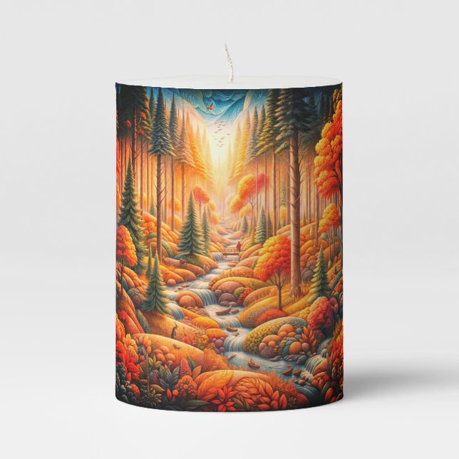 Nature’s Embraceaper Pillar Candle (Front)