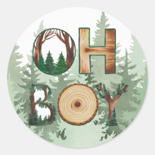 Nature’s Expression: Oh Boy Baby Shower Classic Round Sticker