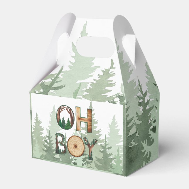 Nature’s Expression: Oh Boy Baby Shower Favor Boxes (Front Side)
