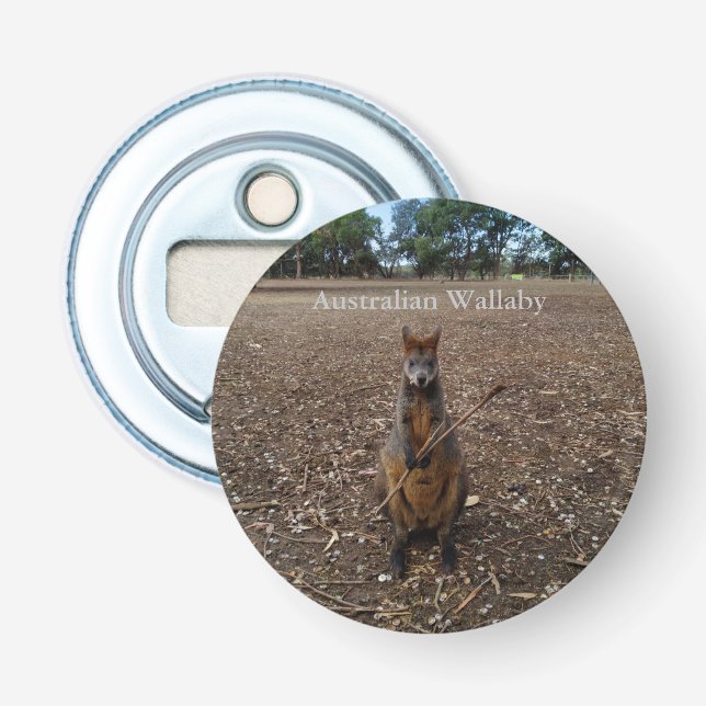 "Nature’s Feast: A Wallaby’s Snack Break" Bottle Opener (Front)