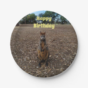 "Nature’s Feast: A Wallaby’s Snack Break" Paper Plates