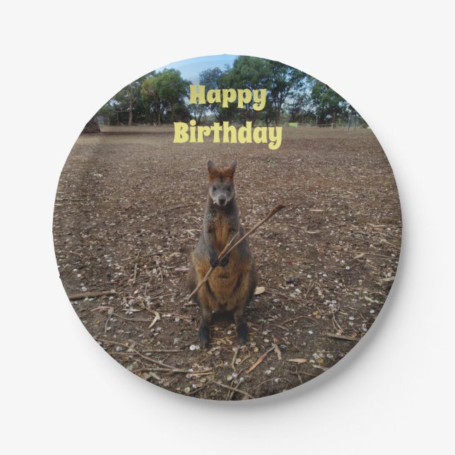 "Nature’s Feast: A Wallaby’s Snack Break" Paper Plates (Front)
