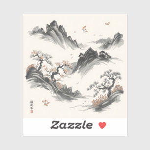 Nature’s Fourfold Beauty in Black & White Sticker