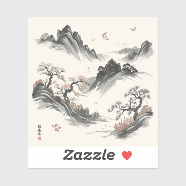 Nature’s Fourfold Beauty in Black & White  Sticker (Sheet)