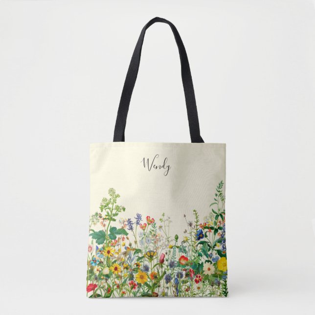 Nature’s Garden Personalized Tote Bag (Front)