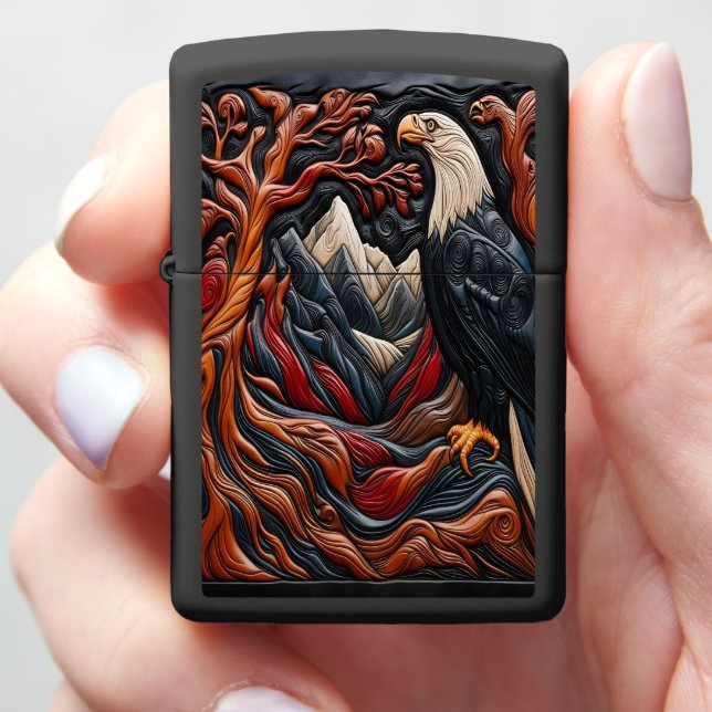 Nature’s Grace Eagle Design Zippo Lighter (In Hand)
