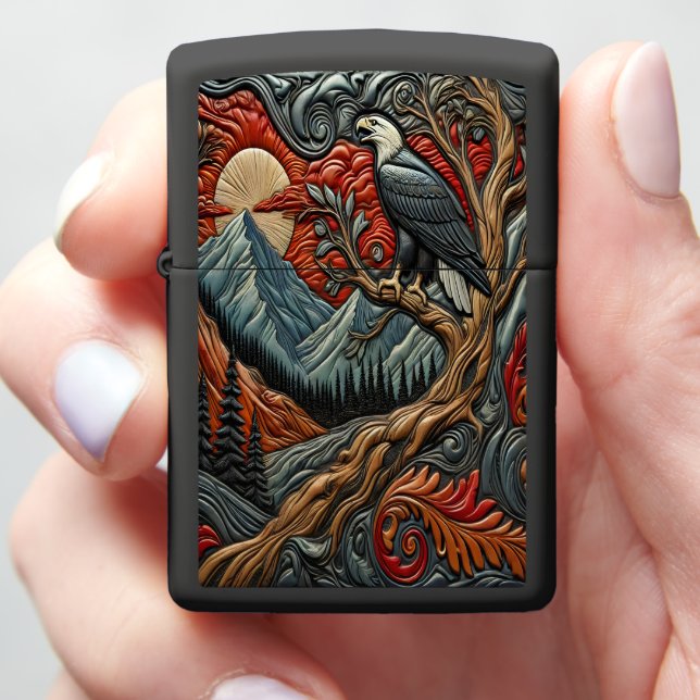Nature’s Majesty Eagle Art Zippo Lighter (In Hand)