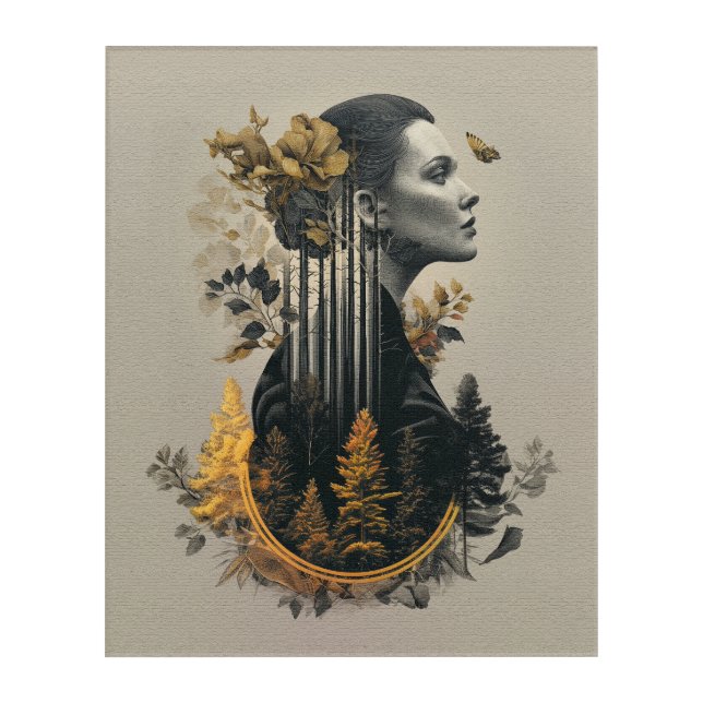 Nature’s Reflection: Double Exposure Art (Front)