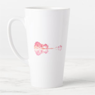 Nature’s Song: Forest Landscape Guitar Art Latte Mug