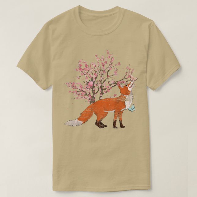 Nature Sakura Cherry Blossom Forest Animal Lover F T-Shirt (Design Front)