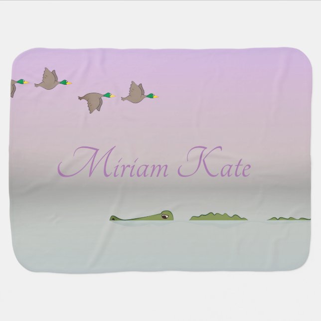 Nature Scene (ducks, gator) Baby Blanket (Horizontal)