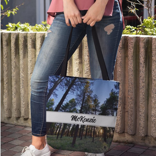 Nature Scene Sunset Kaibab Forest Personalize  Tote Bag (Creator Uploaded)