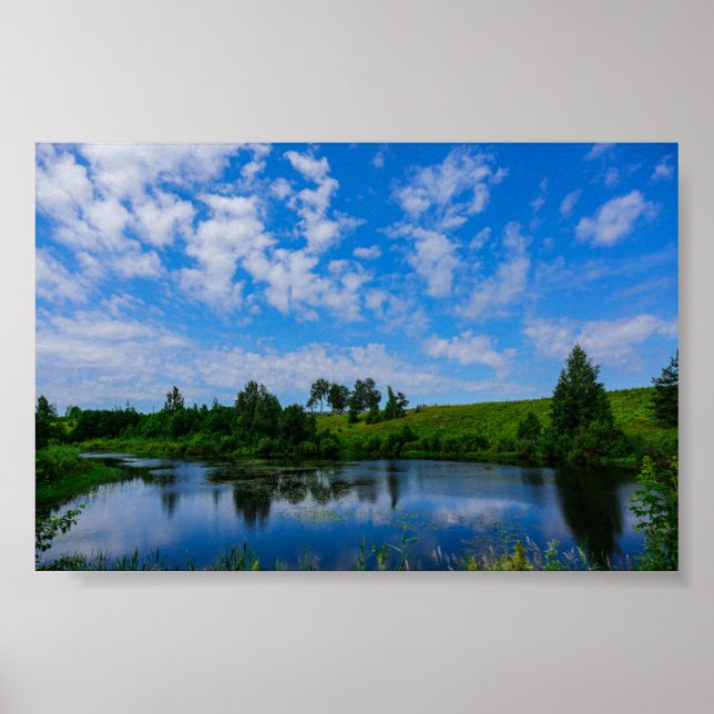 Nature Scenery Landscape Lake Trees Belarus Poster (Front)
