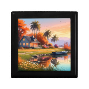 Nature Scenery with Lake and Palm Trees-34219 Gift Box