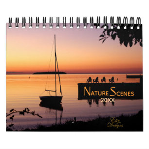 Nature Scenes Calendar Editable Year Text