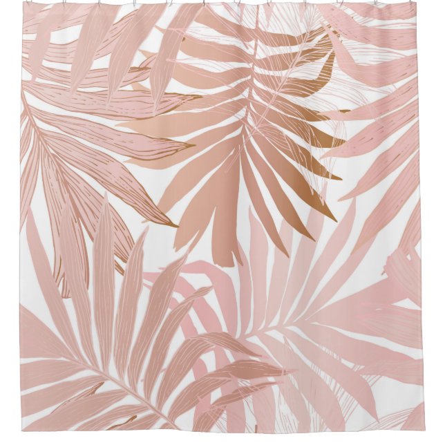 Nature seamless pattern. Hand drawn abstract tropi Shower Curtain (Front)