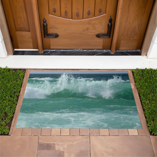 Nature Seascape Beach Waves Modern Template Large Doormat (Outdoor)