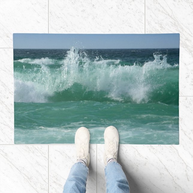 Nature Seaside Beach Waves Custom Template Large Doormat (Indoor)