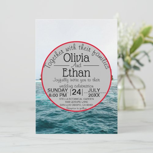 nature seaside island Wedding Invitation