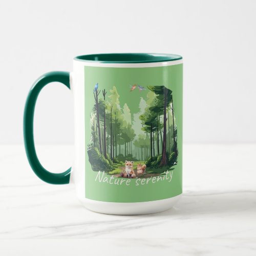 Nature serenity Tranquil Forest Scene Walking Road Mug