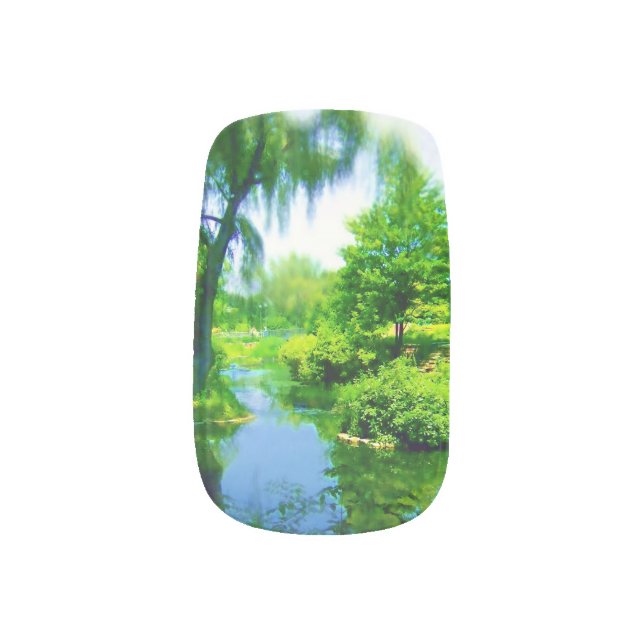 Nature Setting Fingernail Art Minx Nail Art (Left Thumb)