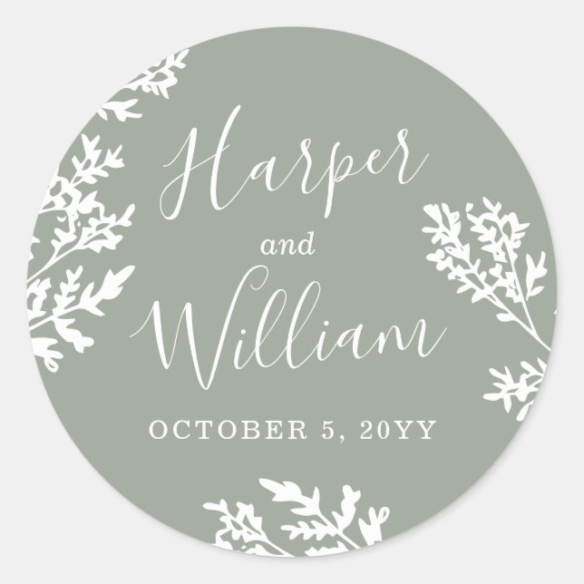 Nature Setting Wedding Classic Round Sticker (Front)
