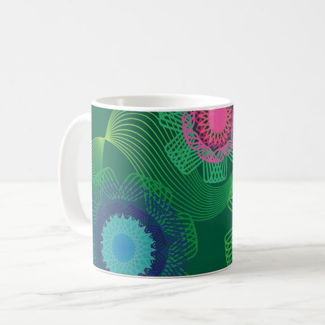 Nature Shapes and Lines Patterns  Coffee Mug (Front Left)