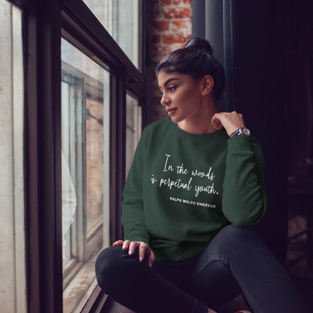 Nature Simple Flower and Quote Cozy Green Women's Sweatshirt (Creator Uploaded)