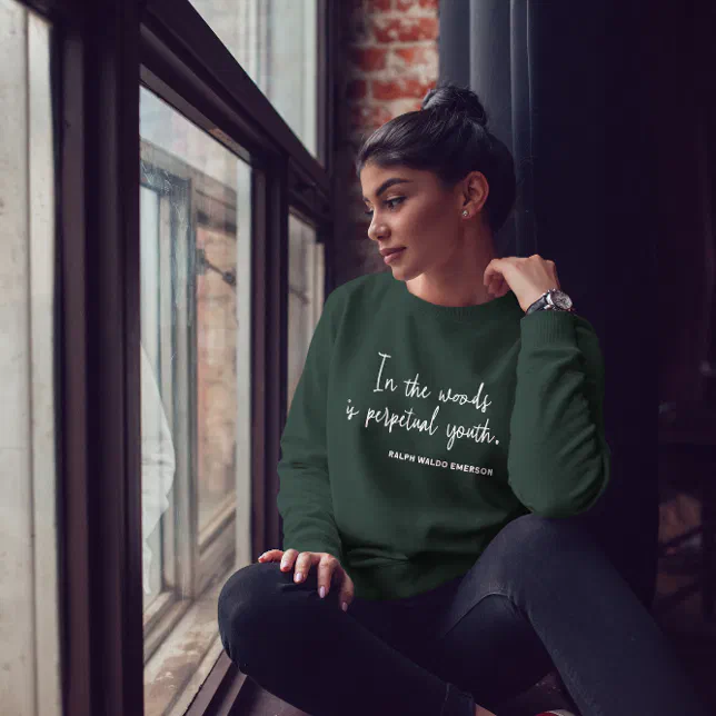 Nature Simple Flower and Quote Cozy Green Women's Sweatshirt
