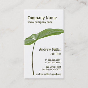 Nature Simplicity l Single Green Leaf Business Card