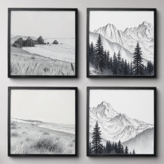 Nature Sketch Design Peel And Stick Photo Tile