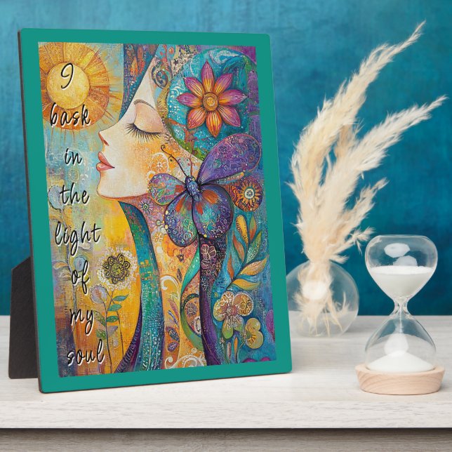 Nature Spirit Woman Tabletop Plaque with Easel (Side)