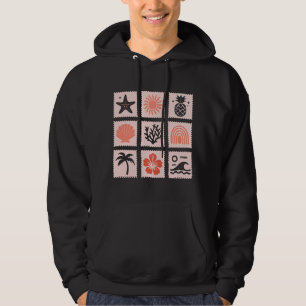 Nature stamp collage hoodie