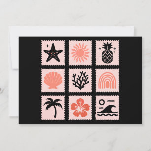 Nature stamp collage invitation