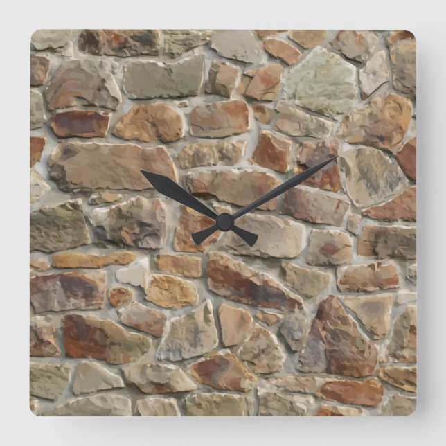 Nature Stone Rocks Pattern Wall Decor Clocks (Front)